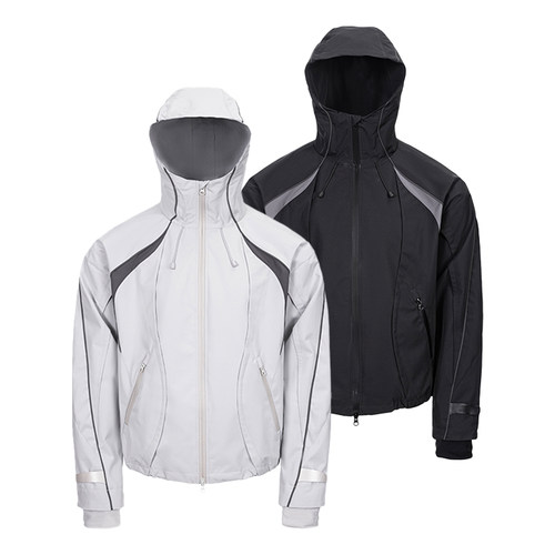 CATSSTAC 陆巡撞色冲锋衣 宽松休闲 户外防风 连帽外套