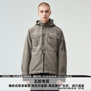 CATSSTAC 秋冬新品晨光紫炒色工艺冲锋衣男街头潮牌男女宽松夹克