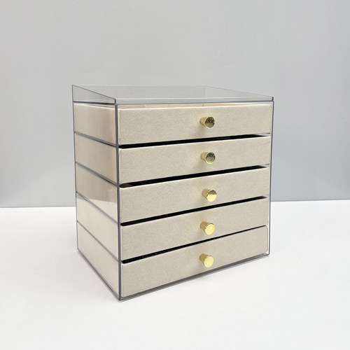 轻奢透明亚克力五层抽屉首饰盒