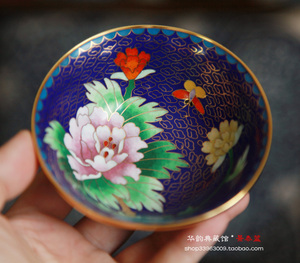 北京铜胎掐丝珐琅景泰蓝碗 4寸碗 特色手工艺礼品 家居摆件