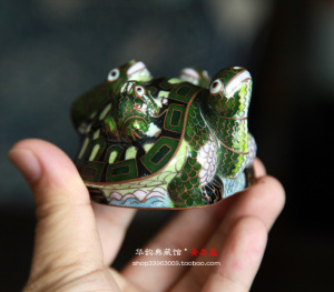 70年代 库存老货 正宗北京特色手工艺品 景泰蓝乌龟动物 摆件礼品
