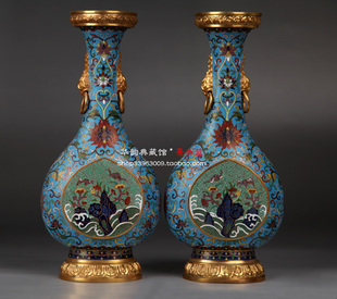 1仿故宫藏品 商务礼品 扁瓶 12寸景泰蓝花瓶1 北京特色手工艺品