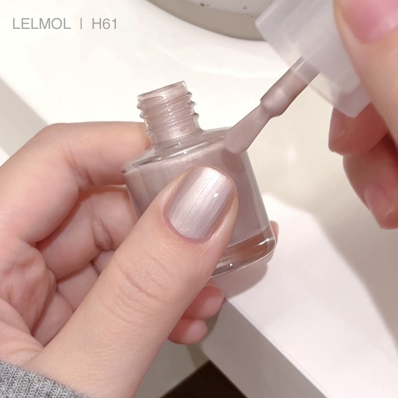 Lelmol珍珠白指甲油2025新款贝壳粉绸缎粉珠光粉夏日脚趾免烤快干