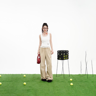 【25夏新品】MYMIX休闲裤女双腰松弛直筒阔腿裤宽松显瘦拖地裤子