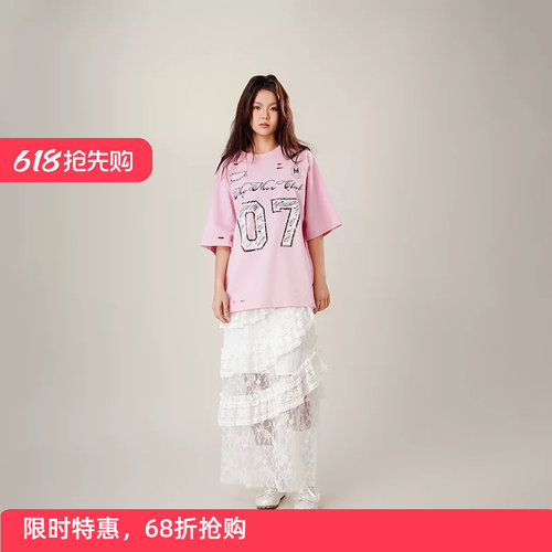 夏新品圆领宽松百搭短款体恤上衣