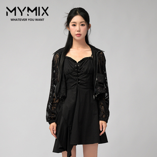 时尚 新款 百搭立领条纹纯色短外套休闲夹克 组合2024秋季 MYMIX我