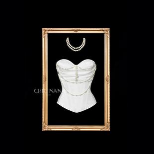 ChicNaNa「琉璃」白色性感显瘦高级感抹胸上衣修身鱼骨胸衣外穿