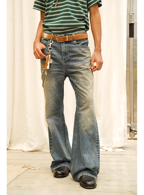 RETRO21 R21纯棉复古怀旧洗水646版型A字喇叭牛仔裤