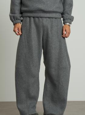 RETRO21 R21摇粒绒弯刀分割线宽松休闲裤