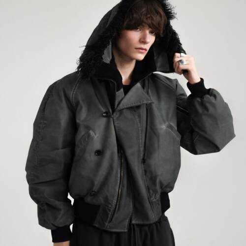 Retro21N2B染色尼龙毛领棉服