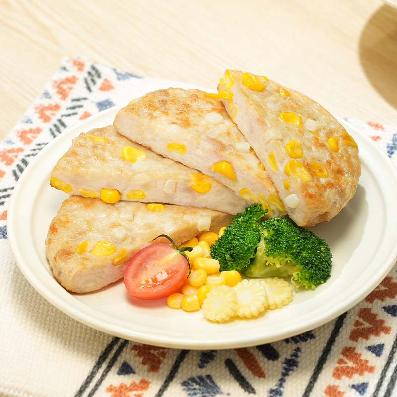凤祥马蹄玉米肉饼汉堡鸡排肉饼半成品空气炸锅食材儿童营养早餐饼