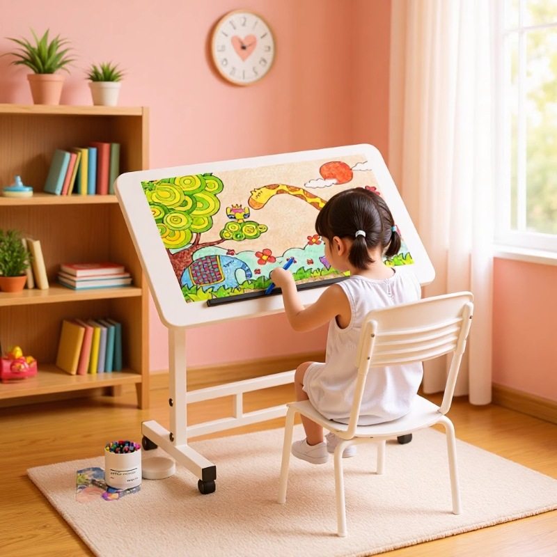 儿童画板可移动升降学习桌折叠书桌家用电脑桌卧室床边桌简易桌子,住宅家具,床边桌,淘宝优惠券,粉丝福利购,淘宝优惠卷