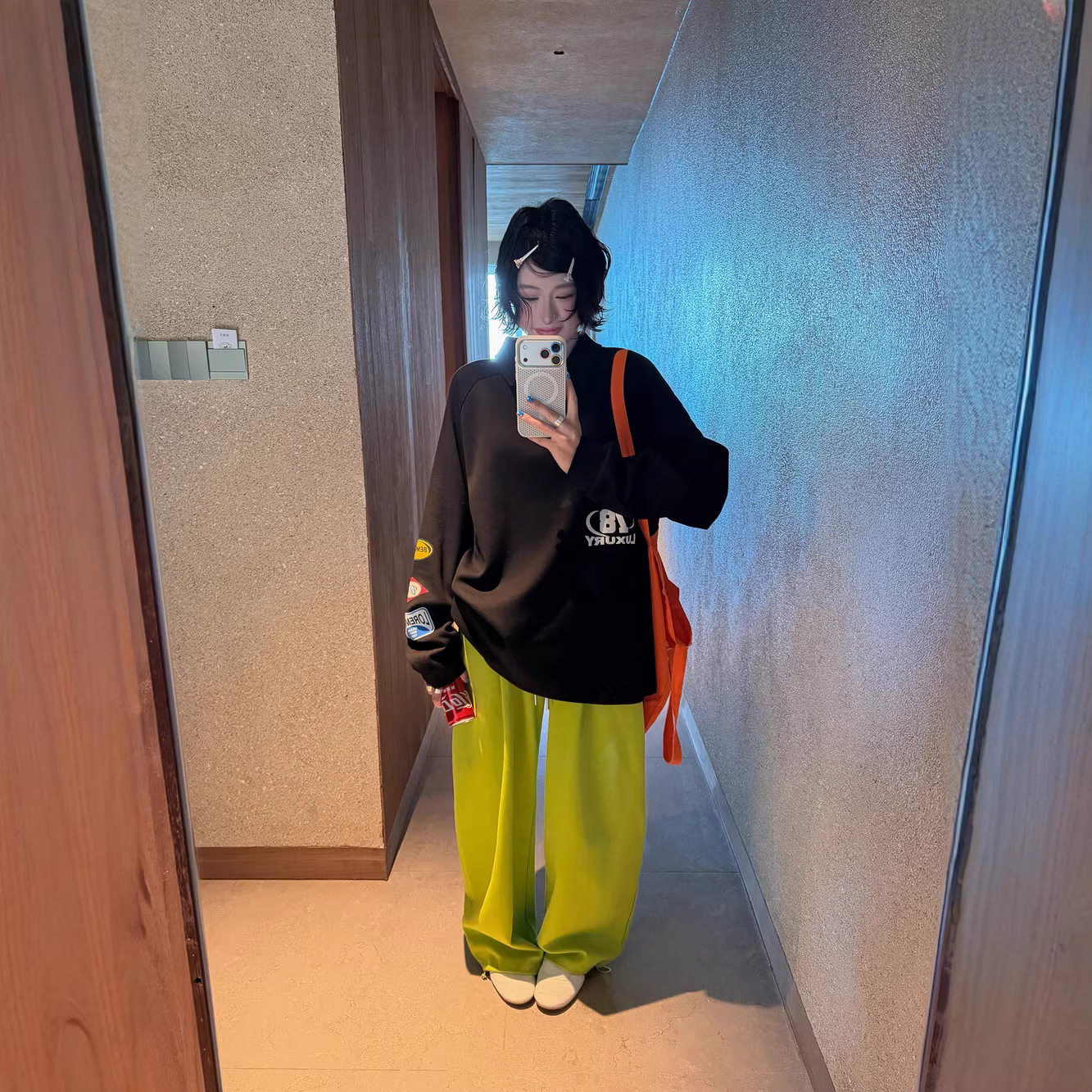 十三行 FISHYU早春新款美式复古字母印花街头风宽松POLO衫女26071