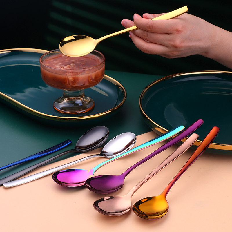 加厚大号韩式304不锈钢餐具西餐勺成人家用汤勺长柄吃饭调羹汤匙,餐饮具,西餐勺,淘宝优惠券,粉丝福利购,淘宝优惠卷