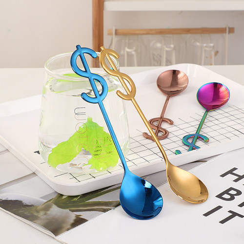 可爱小勺304不锈钢咖啡勺子创意可爱搅拌勺咖啡匙甜品奶茶小调羹