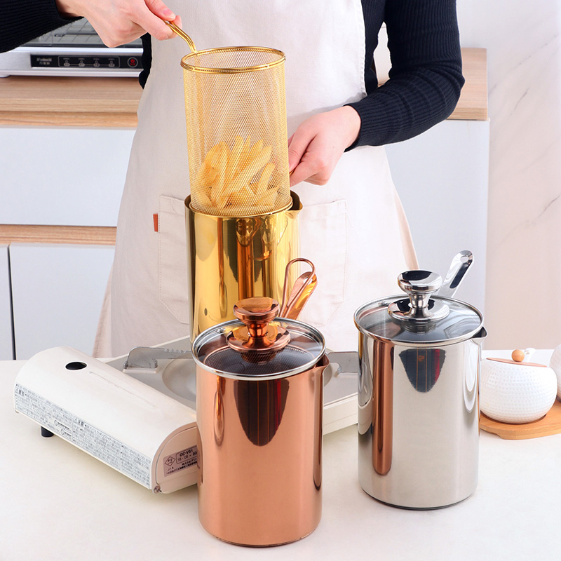 304不锈钢油炸锅家用厨房