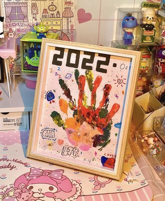 情侣手印相框油画颜料DIY手工手掌印泥纪念手膜多闺蜜情人节礼物