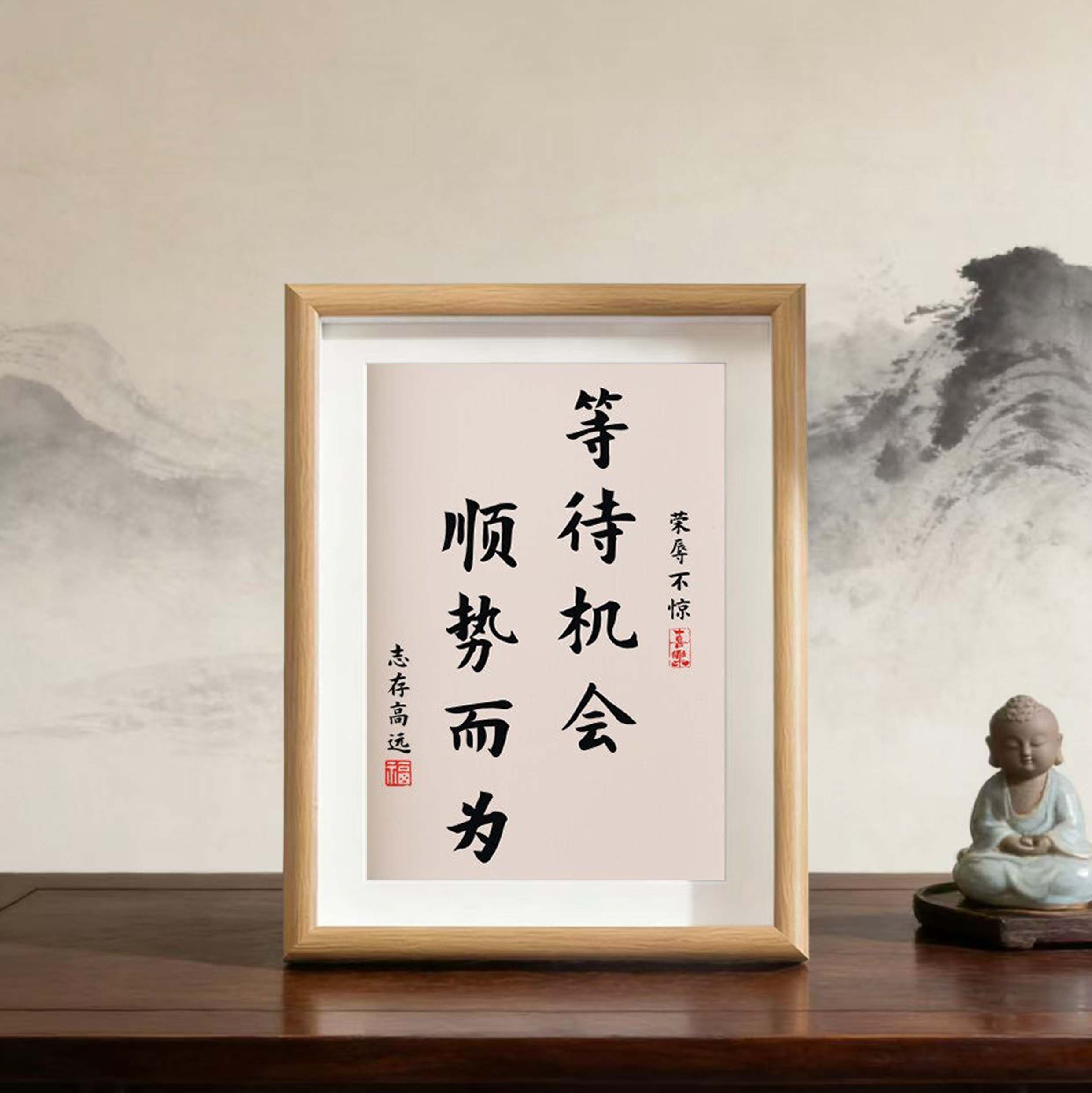 正能量装饰挂画情绪稳定相框摆台图片