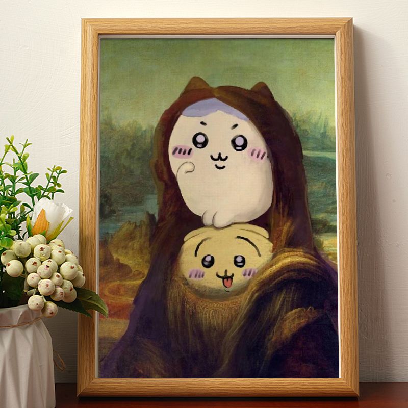 chiikawa世界名画蒙娜丽莎的微笑乌萨奇桌面摆件相框送朋友礼物潮