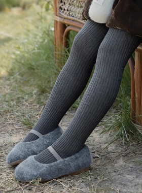 儿童炭灰色连裤袜春款女童连体袜宝宝糖果色打底裤配裙子秋外穿