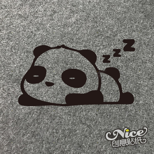 熊猫卡通贴纸防晒汽车改装