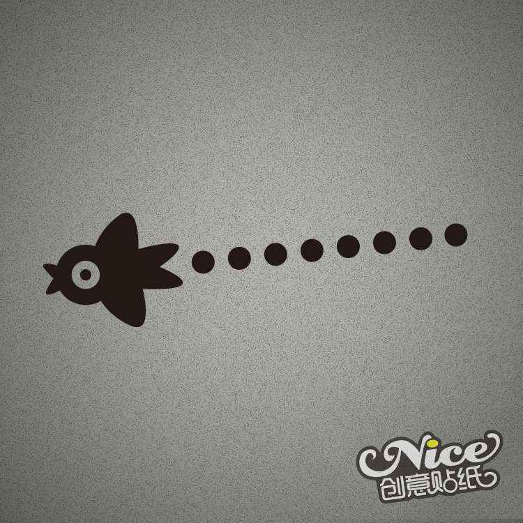 汽车摩托车创意贴纸乌鸦飞过小鸟飞过省略号划痕帖装饰车贴