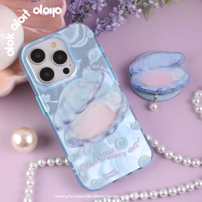 dokdatdap海底珍珠原创iPhone15promax手机壳磁吸个性趣味适用苹果14pro磁吸壳可爱插画卡通苹果13潮小众女生