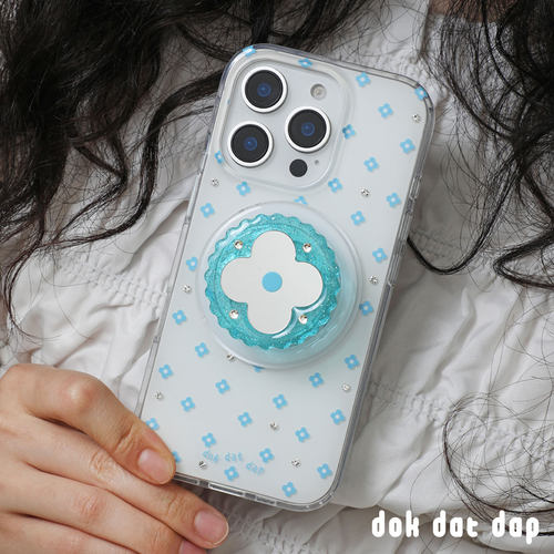 dokdatdap蓝色碎花原创iPhone16pro手机壳个性趣味适用苹果15pro磁吸手机壳可爱卡通苹果16潮流小众款ins风