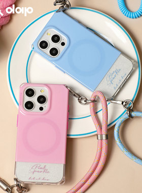 dokdatdap纯色闪粉原创苹果16promax手机壳磁吸个性趣味适用iPhone15pro磁吸壳新款可爱苹果14潮流小众款女生