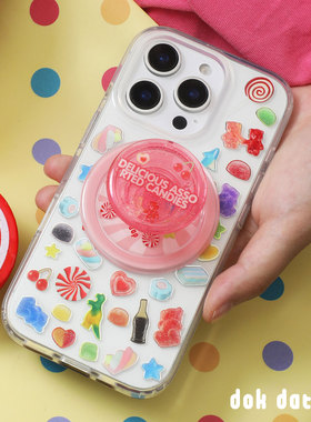 dokdatdap糖果派对原创iPhone16pro手机壳磁吸个性趣味适用苹果15pro磁吸壳可爱透明卡通苹果16潮流小众款