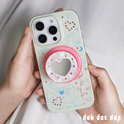 dokdatdap信件爱心钻原创iPhone17pro手机壳个性趣味适用苹果15pro磁吸手机壳可爱手绘卡通苹果16潮流小众