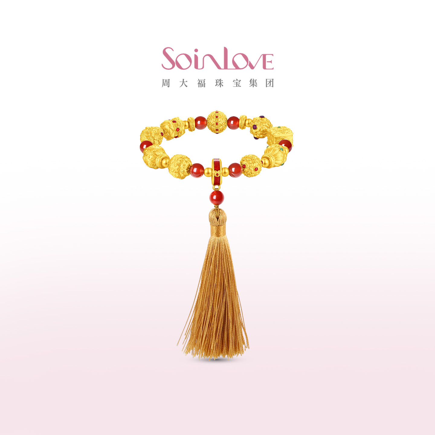 周大福SOINLOVE黄金玉髓手串