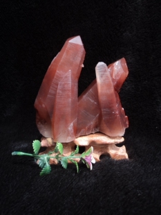 晶山角商城天然红兔毛水晶簇 红水晶簇 摆件125*90cm 净高100mm