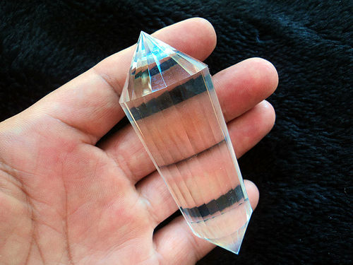 晶山角商城天然白水晶柱24面双尖24棱柱90*32mm