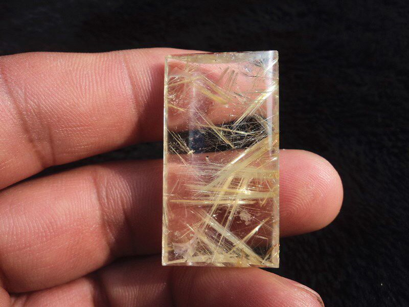 晶山角商城天然钛晶金发晶顺发无事牌吊坠挂件 39×22×9mm 14.1g