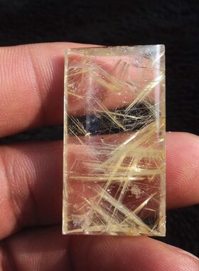 晶山角商城天然钛晶金发晶顺发无事牌吊坠挂件 39×22×9mm 14.1g