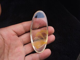 晶山角商天然白水晶黄焦花无事牌吊坠 77×33×18mm68g 毛衣坠