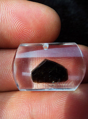 晶山角天然水晶金云母挂件吊坠