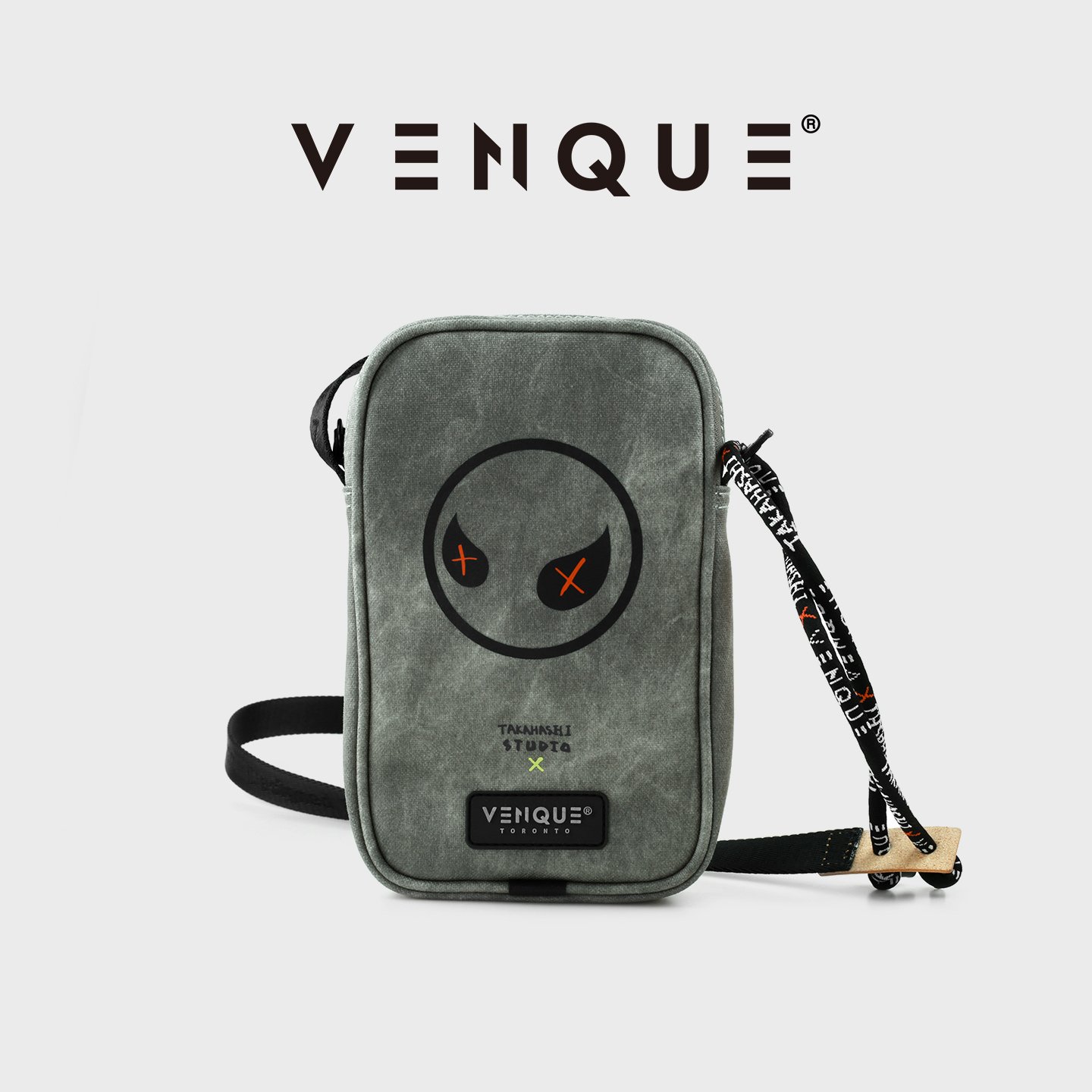 venque范克潮牌单肩斜挎包手机包