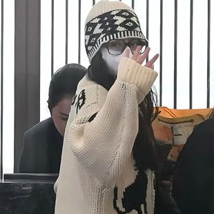 迪丽热巴同款 LC复古费尔岛花纹针织毛线帽男女天花板级保暖冷帽