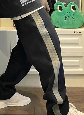 FOG ESSENTIALS Sharkface麂皮拼接宽松休闲直筒裤子长裤秋冬男士