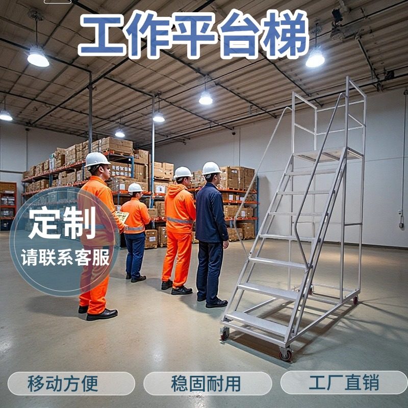 工作平台梯家用款登高梯可移动平台梯检修爬梯移动爬梯工业型梯子