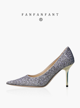 FANFANFANT_LOVE85 紫色格丽特尖头细高跟8.5CM婚鞋 高级工作鞋