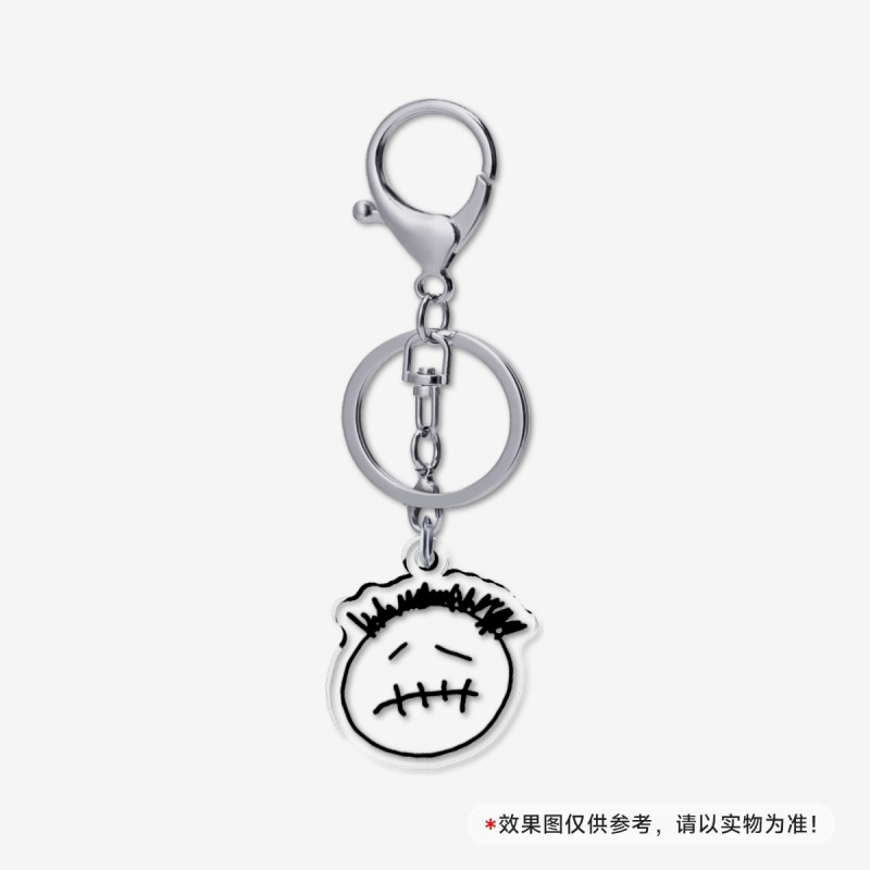 Travis Scott 鬼脸 3cm透明钥匙扣龙虾扣