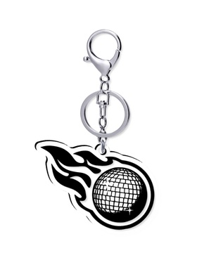 ASAP rocky ASAP mob 黑色火球 5cm 透明钥匙扣