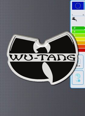 wutang clan 黑色黄色带字 5cm 软磁冰箱贴
