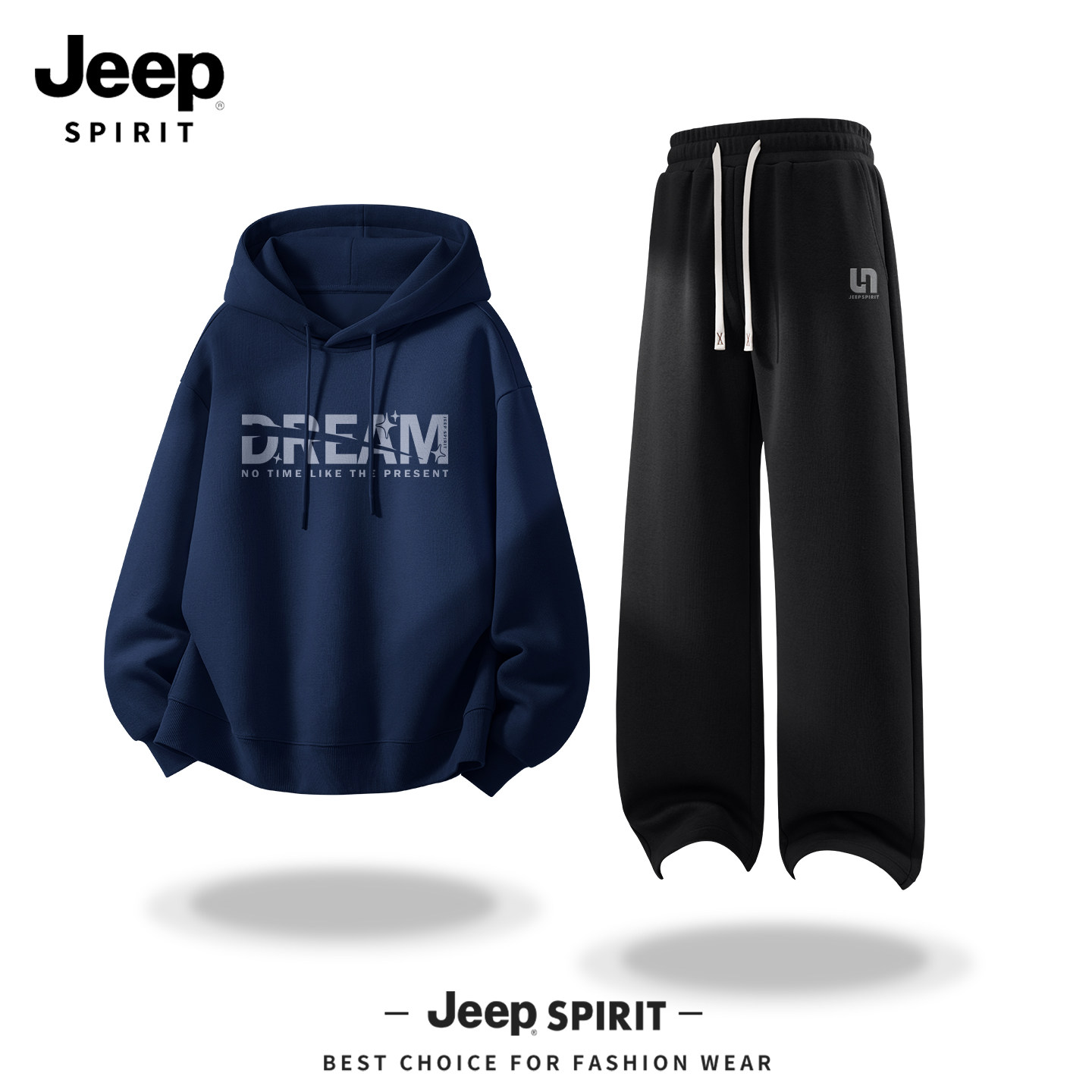 JEEP吉普男士休闲套装高级感潮流百搭卫衣男款直筒运动流行男裤