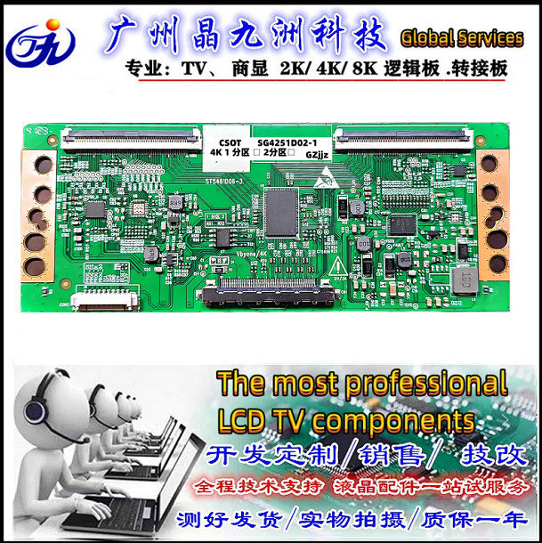 全新升级华星 逻辑板 ST4251D02-1 4K 双排线60PIN 调整分区 - 实物图