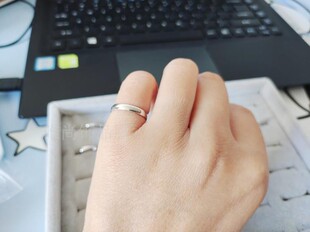 纯银S925光面戒指宽3mm小尾戒个性时尚潮流生日礼物指环