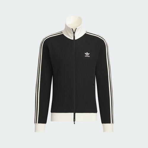 adidas 三叶草系列条纹休闲复古运动立领男女同款夹克外套 JW0110